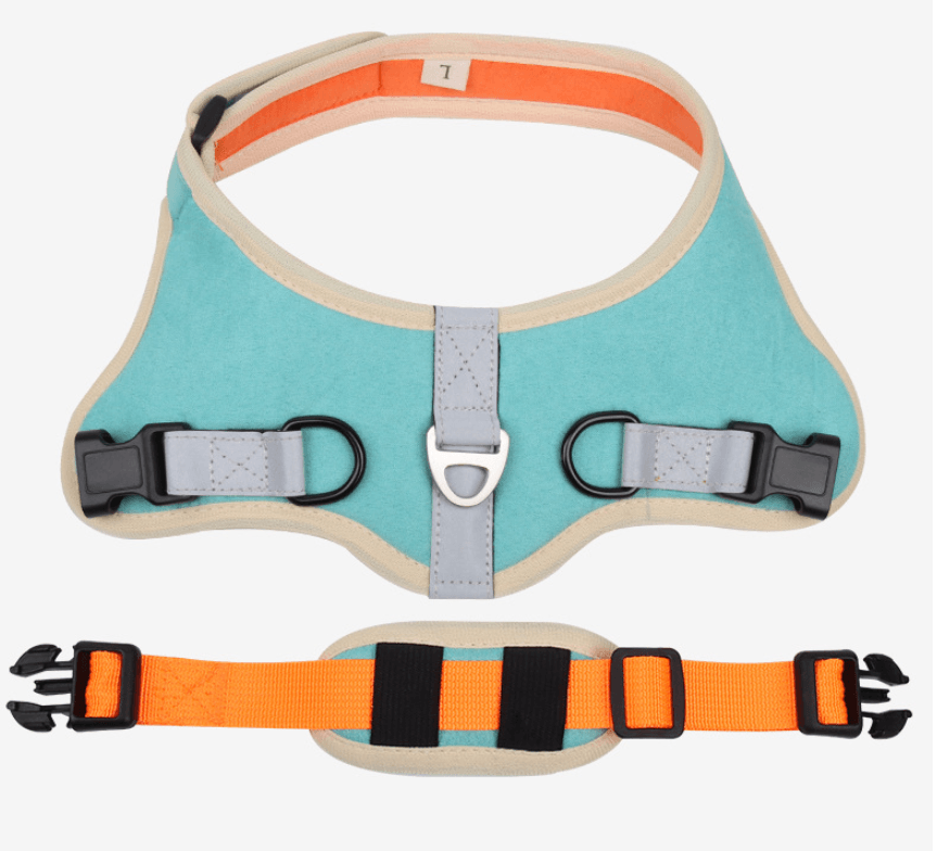 Luxury Suede Dog Harness Set – Adjustable Chest Strap with Matching Leash-2