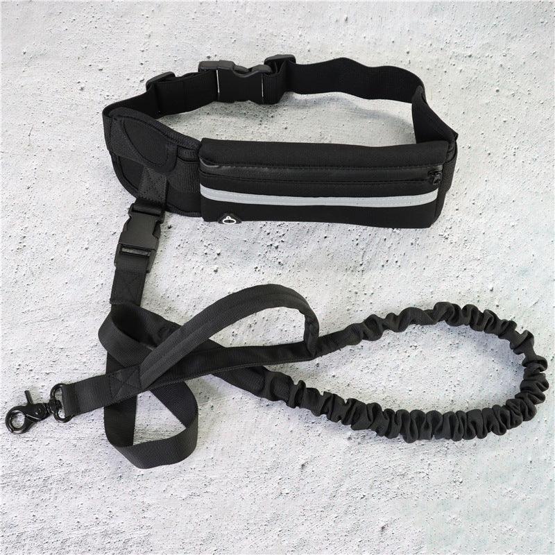 Hands-Free Dog Leash Belt with Bungee Leash, Phone & Water Bottle Holder-1