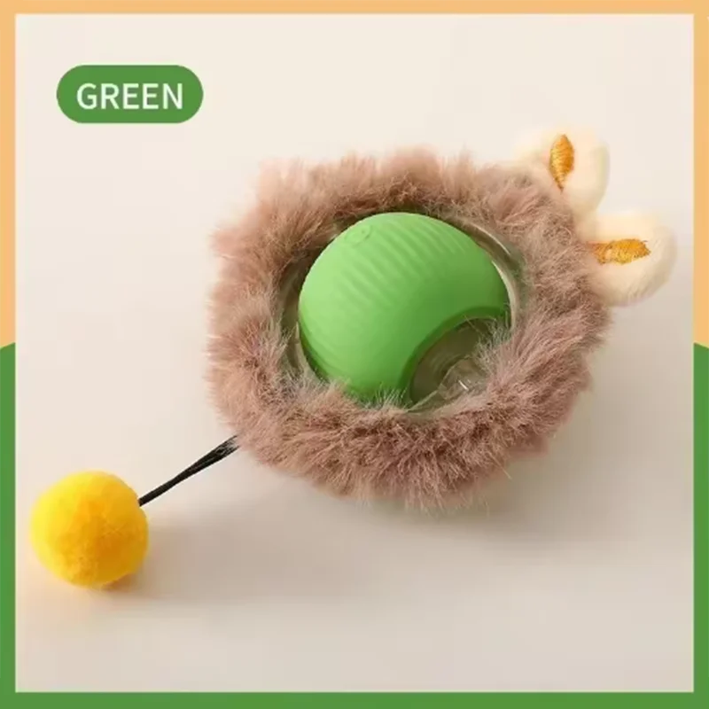 Automatic interactive cat toy with moving ball
