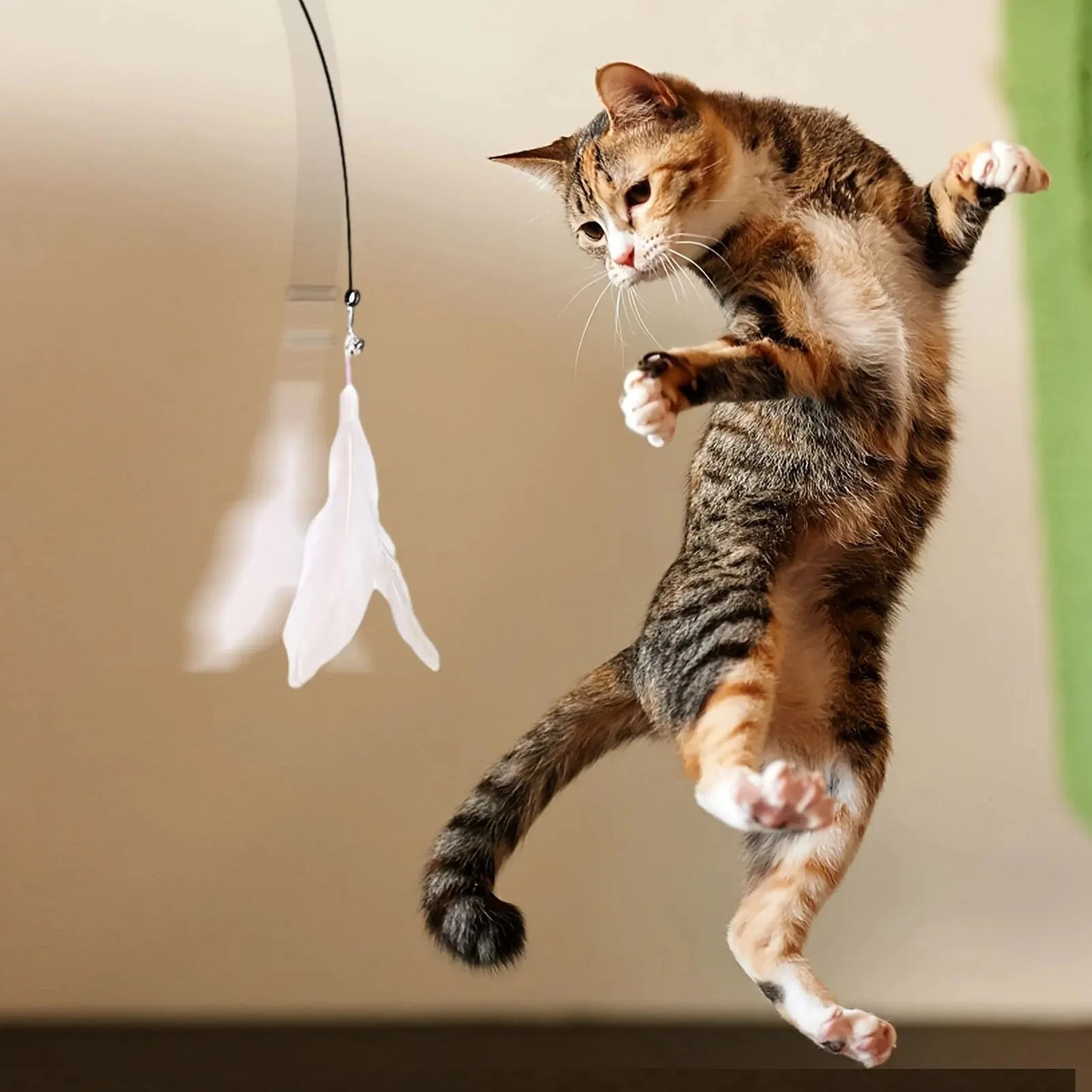 Durable cat wand toy for interactive play