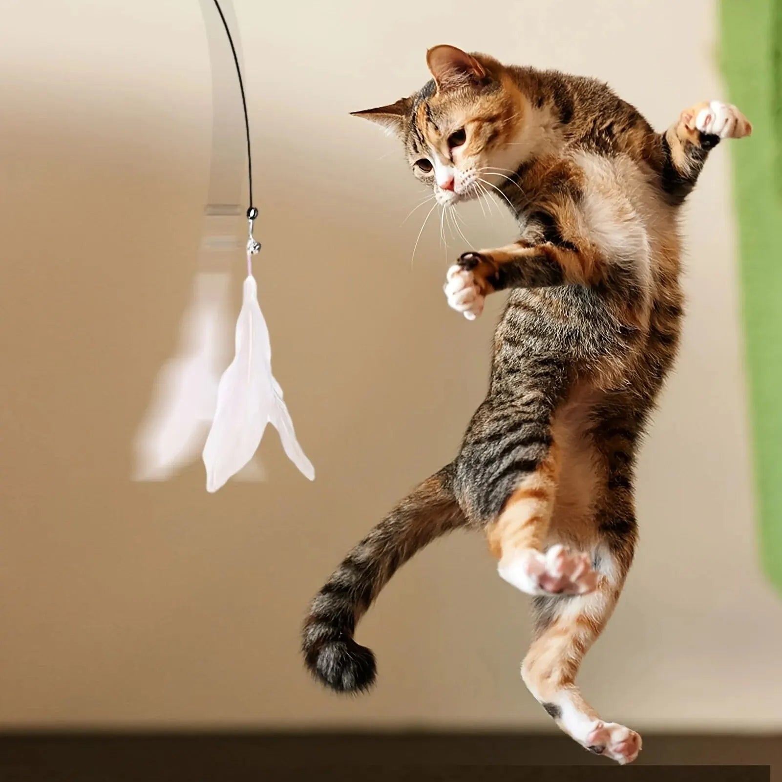 Durable cat wand toy for interactive play