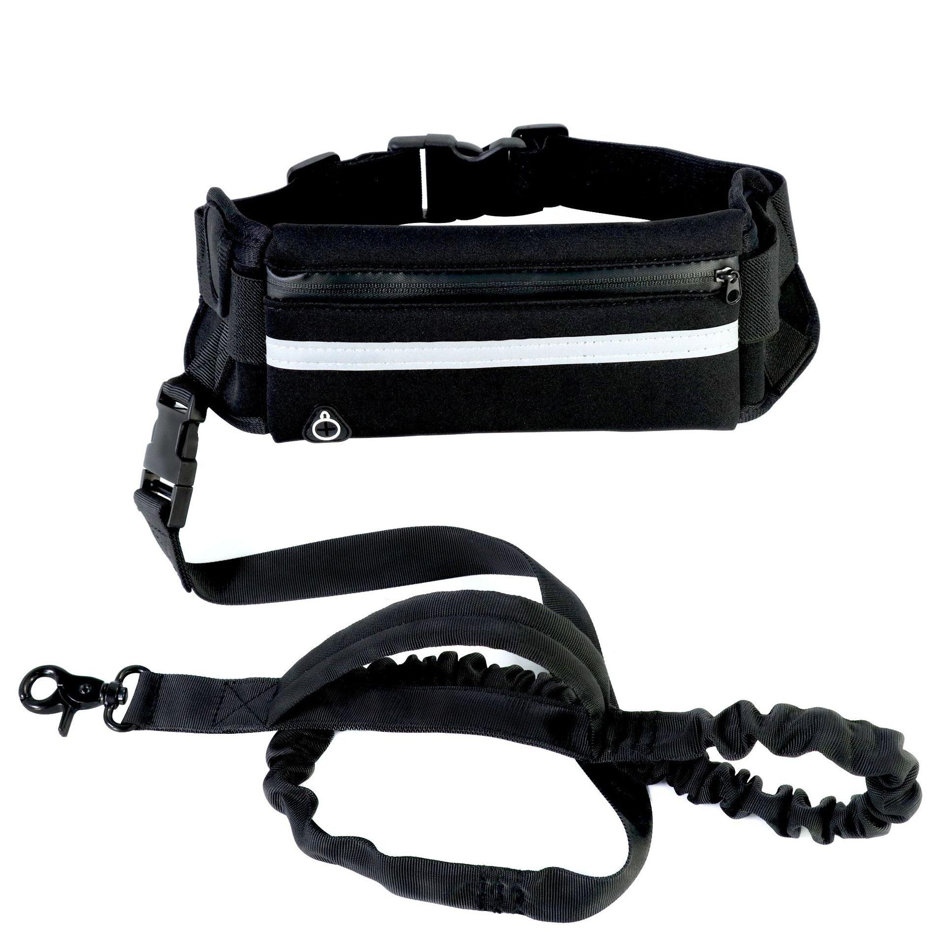 Hands-Free Dog Leash Belt with Bungee Leash, Phone & Water Bottle Holder-3