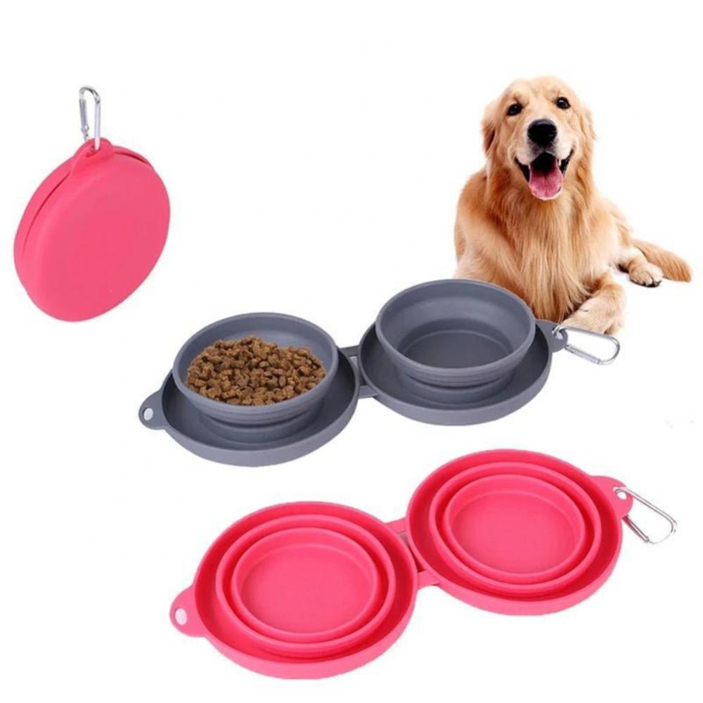 Double Collapsible Pet Feeding Bowl Set – Portable Dog & Cat Travel Bowls-4