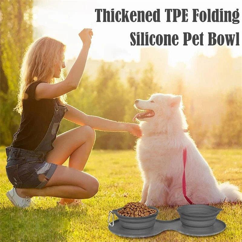 Double Collapsible Pet Feeding Bowl Set – Portable Dog & Cat Travel Bowls-2