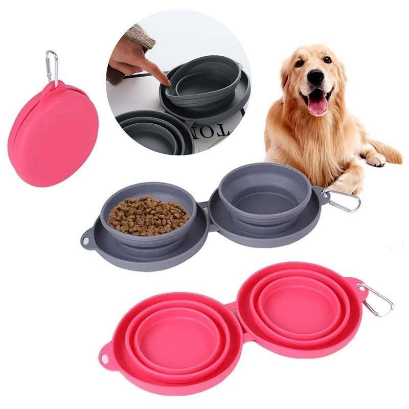Double Collapsible Pet Feeding Bowl Set – Portable Dog & Cat Travel Bowls-0