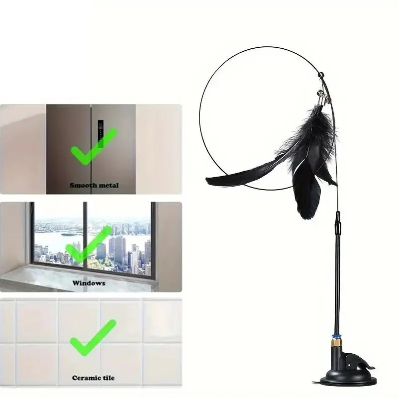 Durable cat wand toy for interactive play