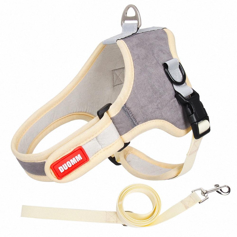 Luxury Suede Dog Harness Set – Adjustable Chest Strap with Matching Leash-7