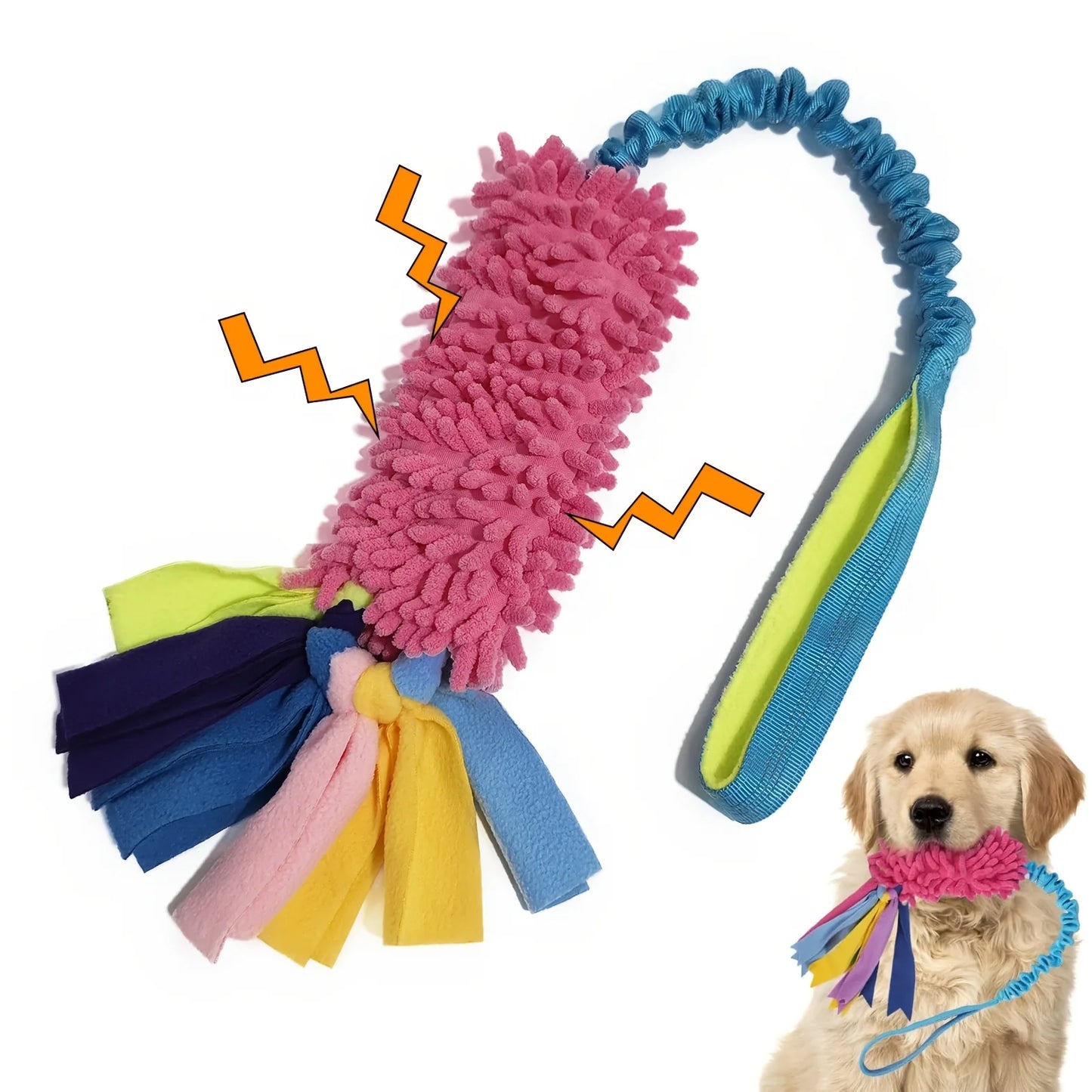 Interactive rope dog toy for pulling and play