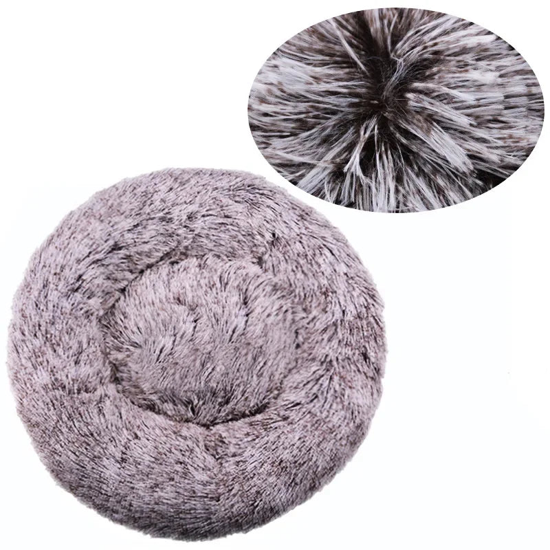 Warm round pet bed for medium and large dogs