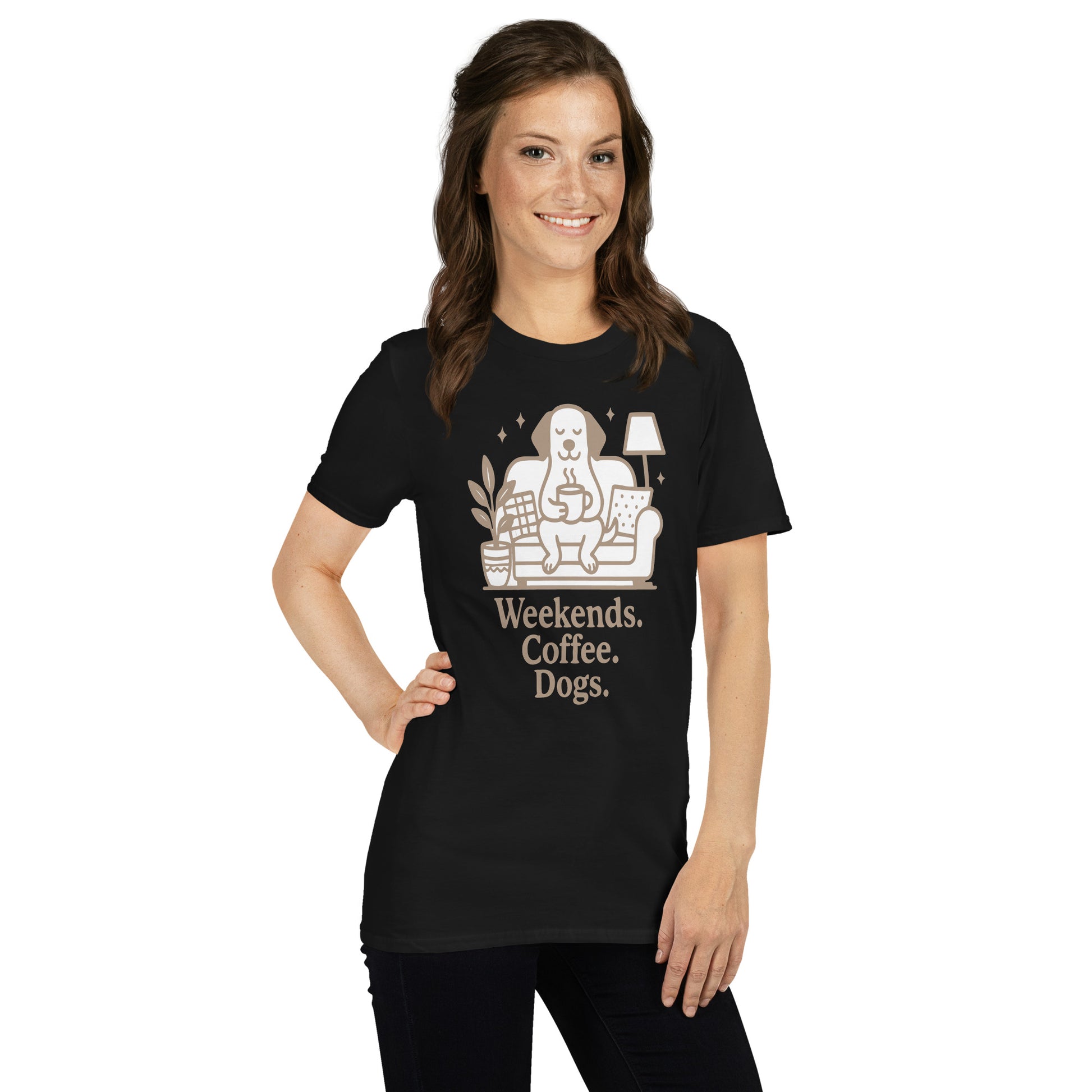Weekends Coffee Dogs short-sleeve unisex t-shirt