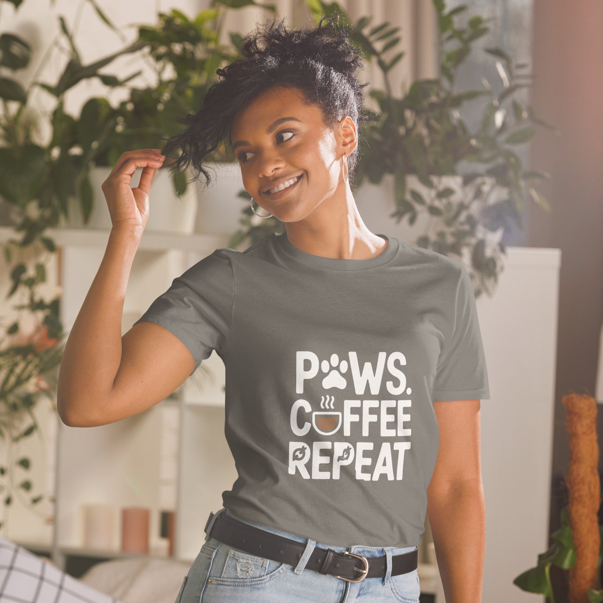 Paws Coffee Repeat minimalist design