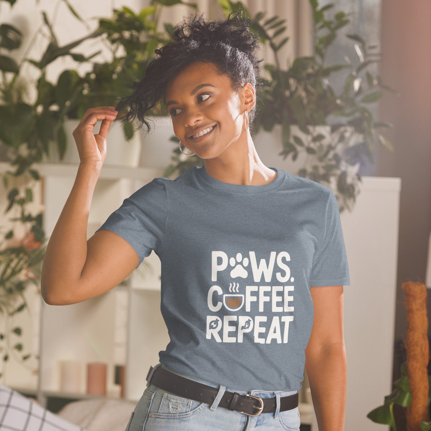 Paws Coffee Repeat minimalist design