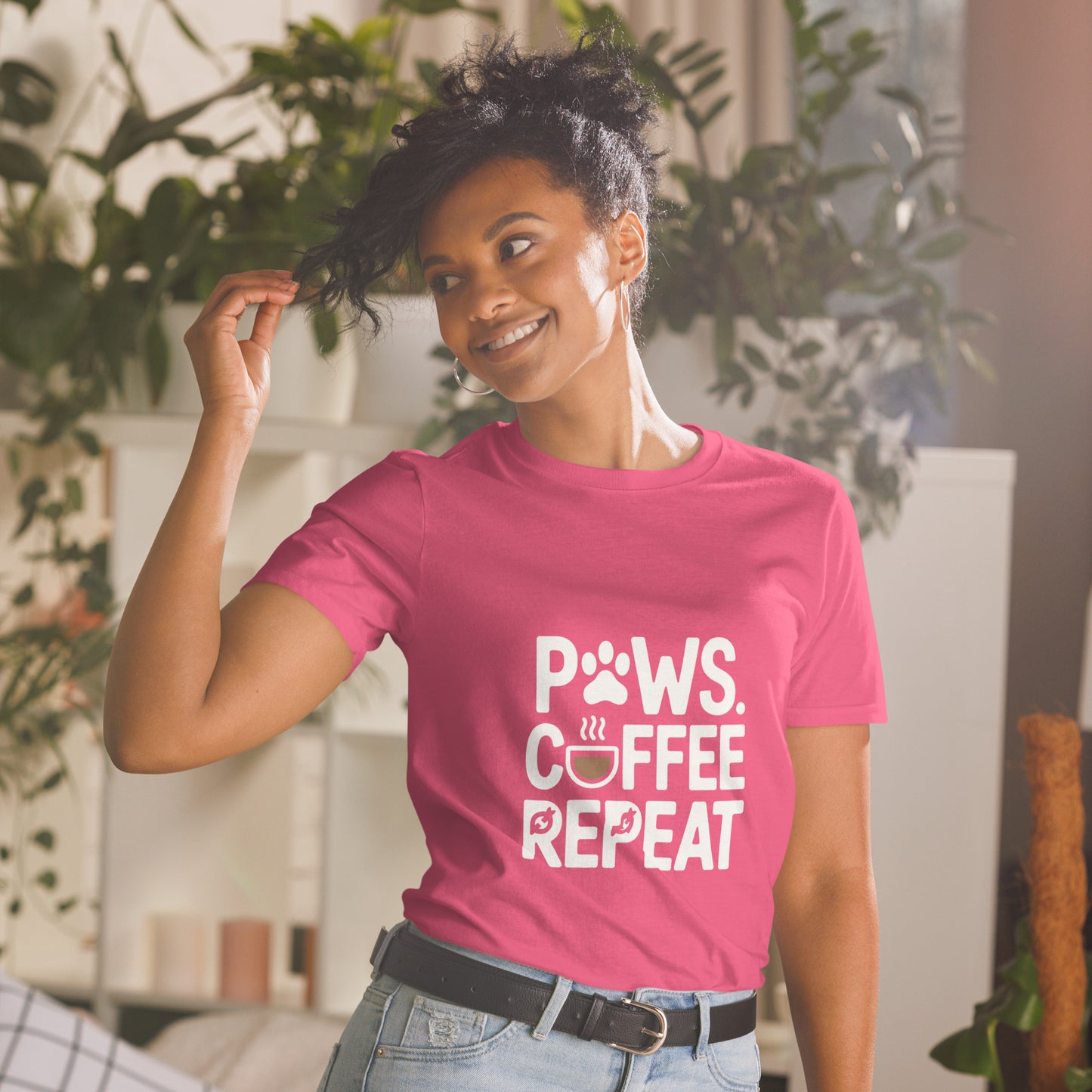 Paws Coffee Repeat minimalist design