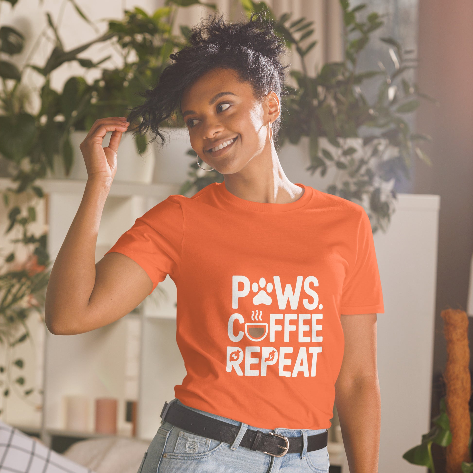 Paws Coffee Repeat minimalist design