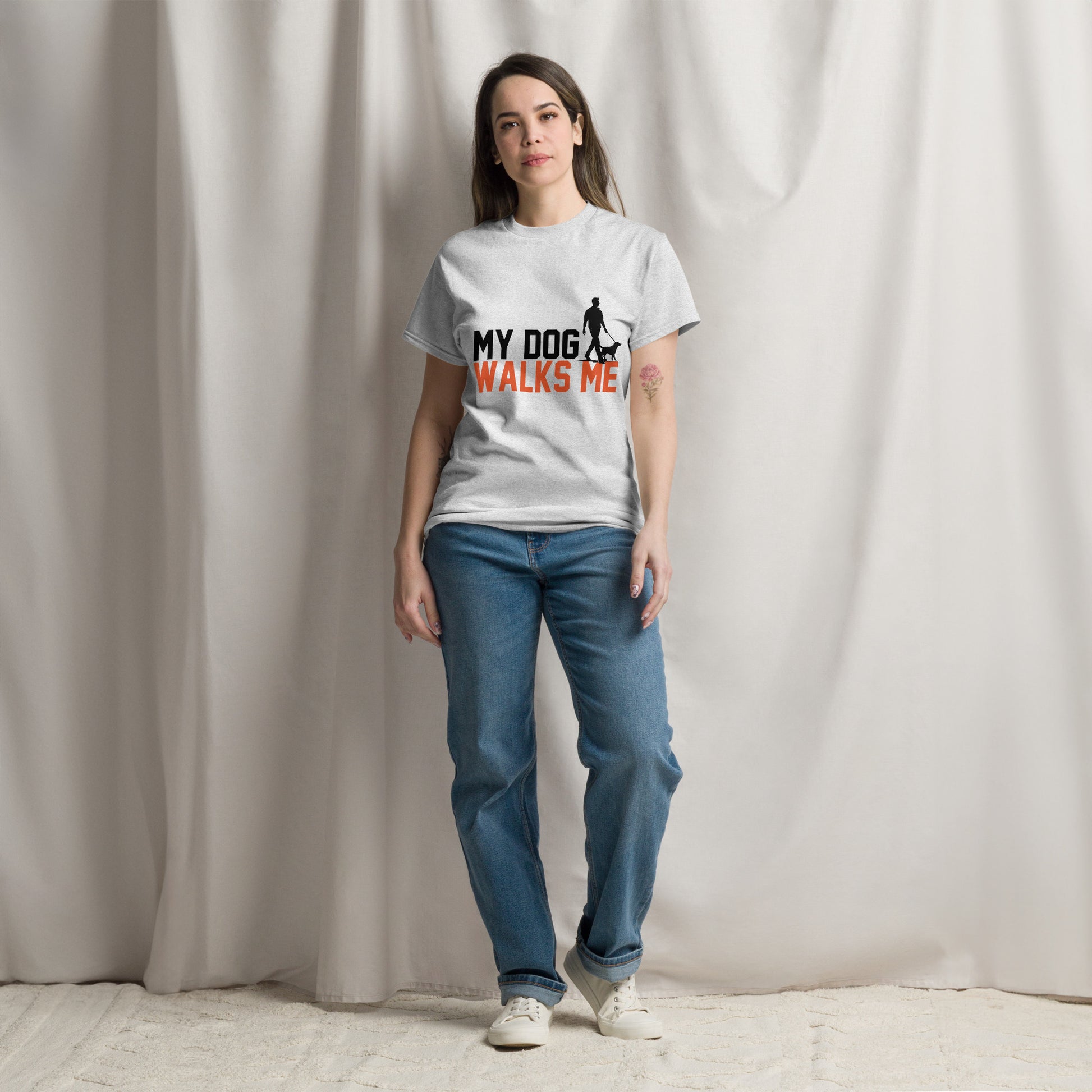 My Dog Walks Me classic tee