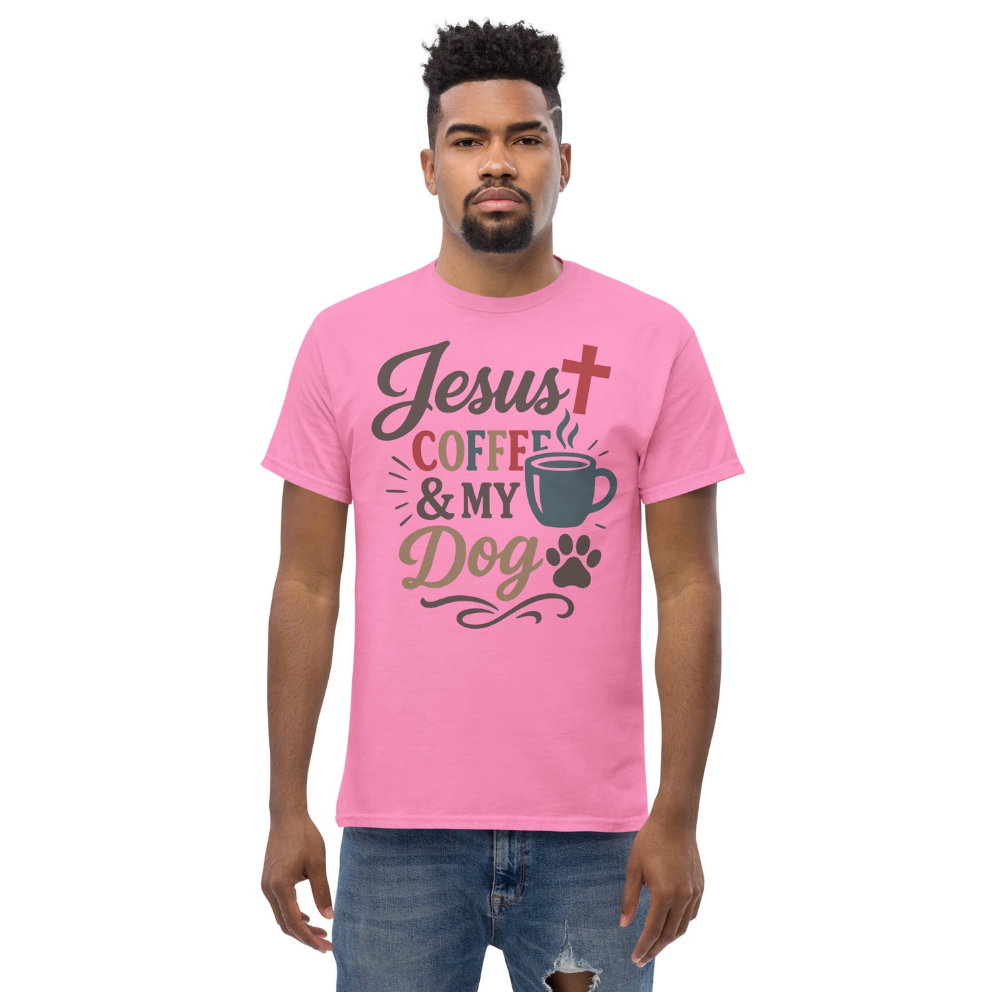 Jesus, Coffee, and My Dog unisex cotton t-shirt