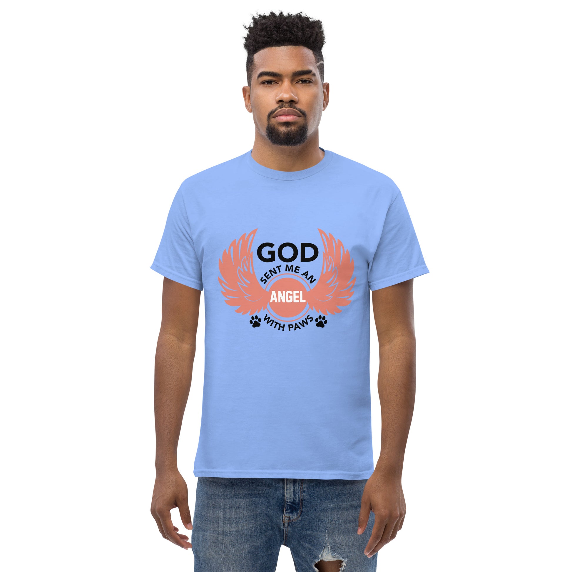 God Sent Me an Angel With Paws unisex cotton t-shirt