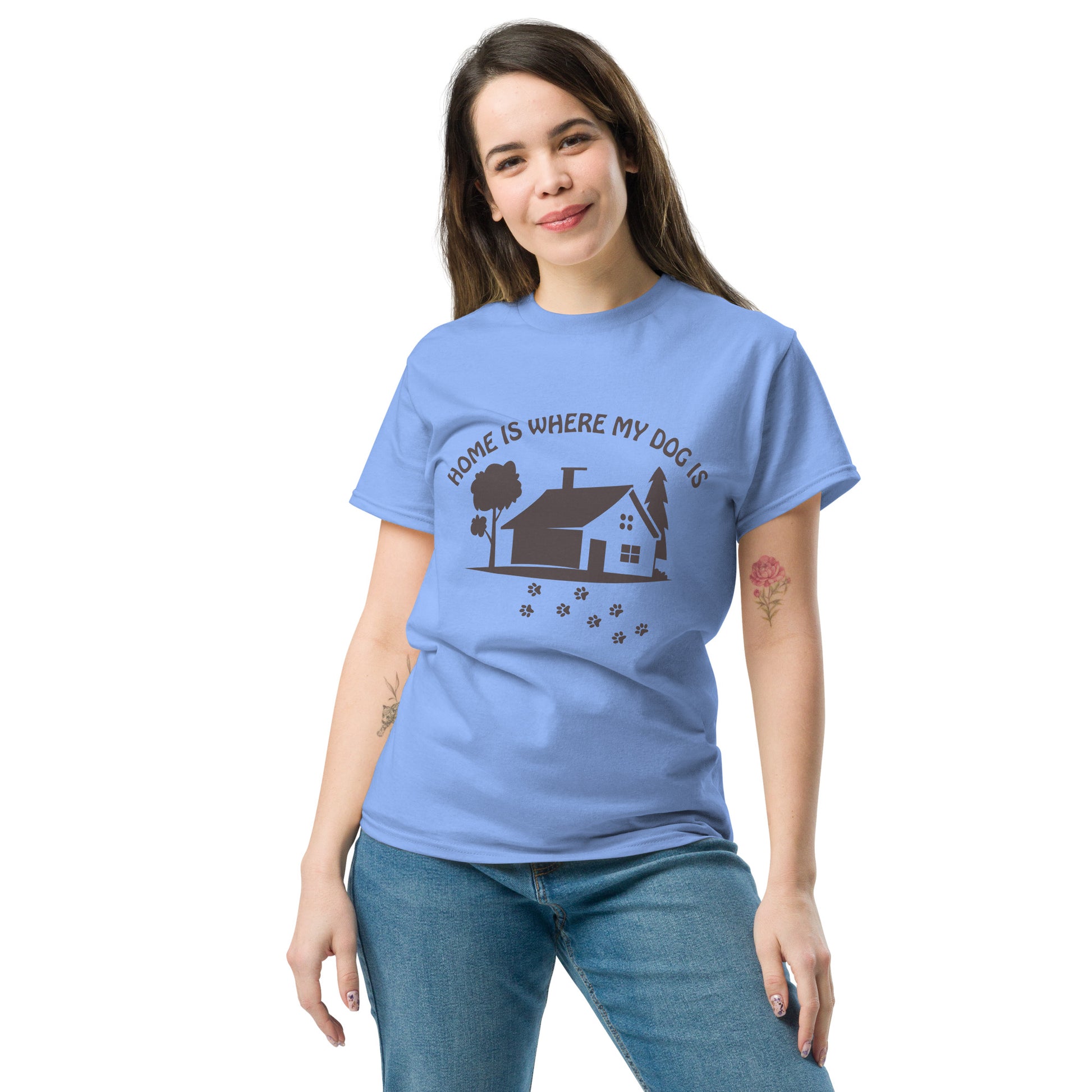 Home Is Where My Dog Is unisex cotton t-shirt