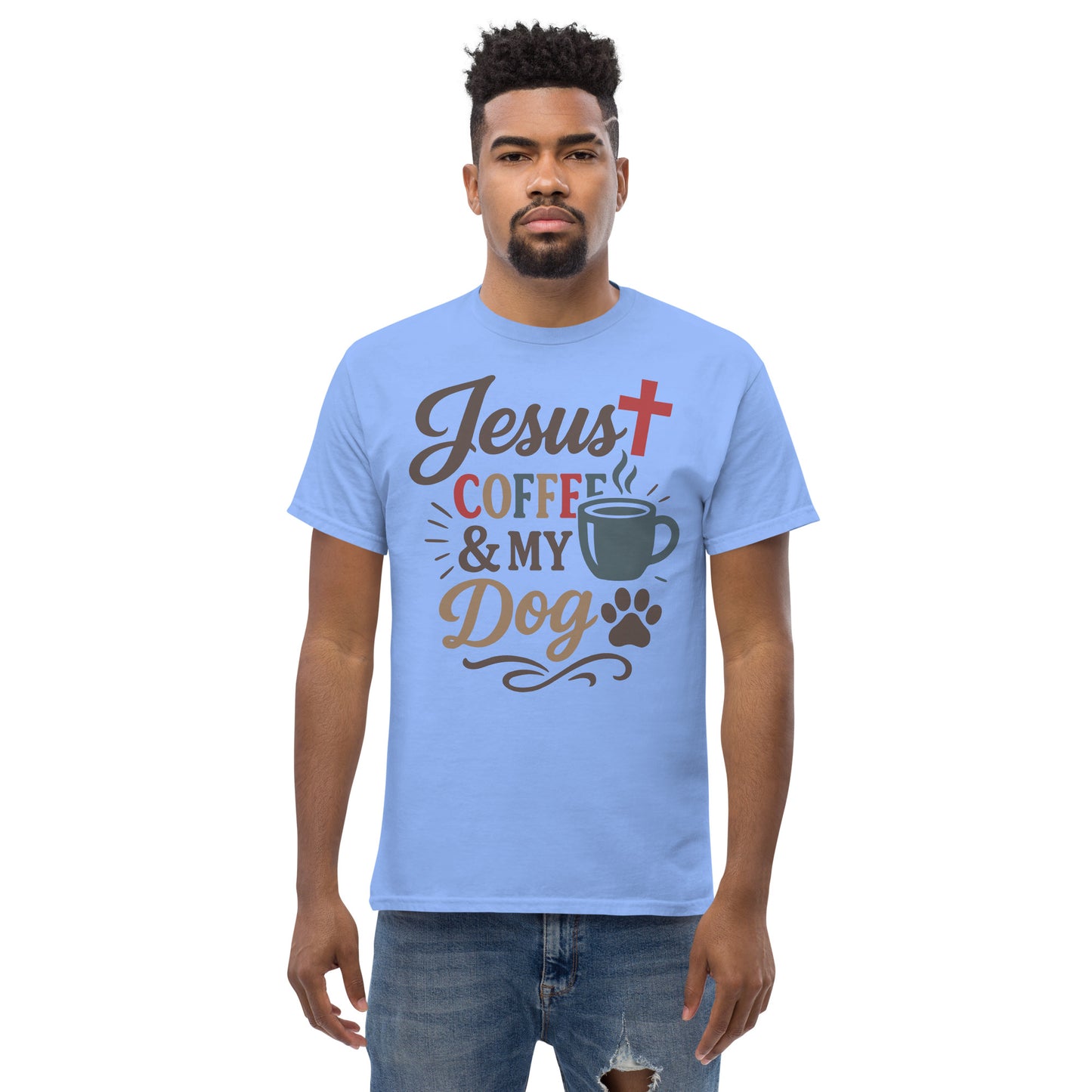 Jesus, Coffee, and My Dog unisex cotton t-shirt