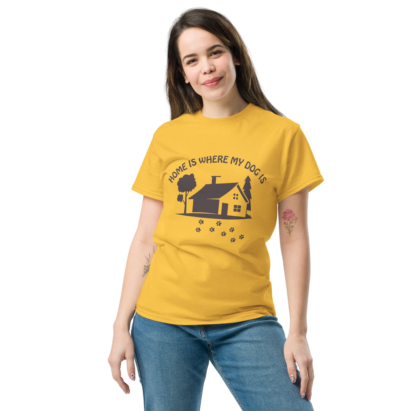 Home Is Where My Dog Is unisex cotton t-shirt