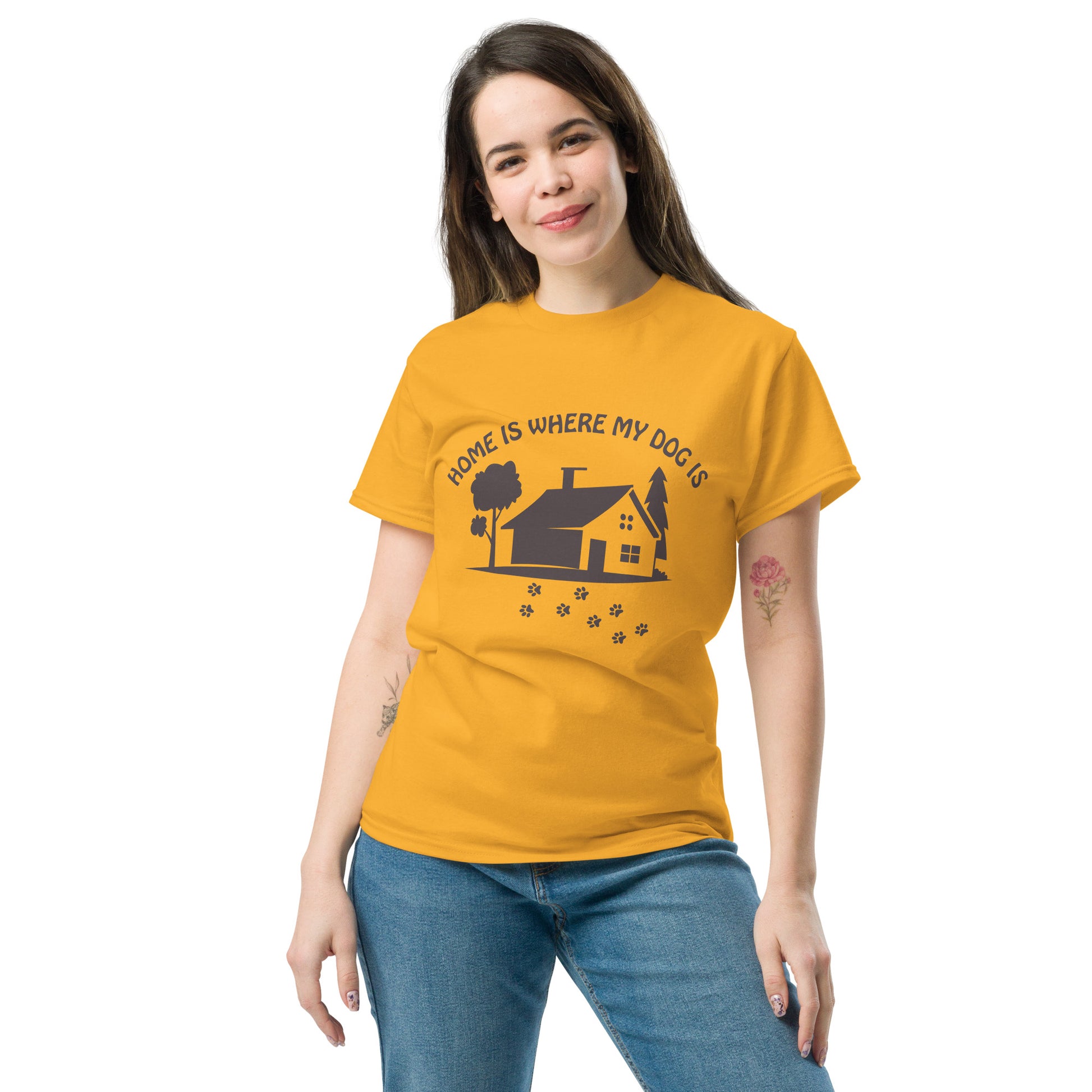 Home Is Where My Dog Is unisex cotton t-shirt