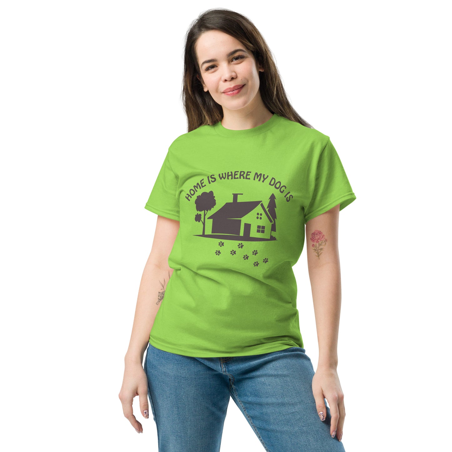 Home Is Where My Dog Is unisex cotton t-shirt