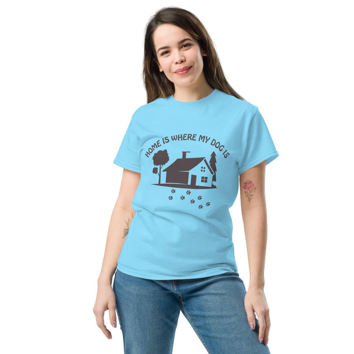 Home Is Where My Dog Is unisex cotton t-shirt