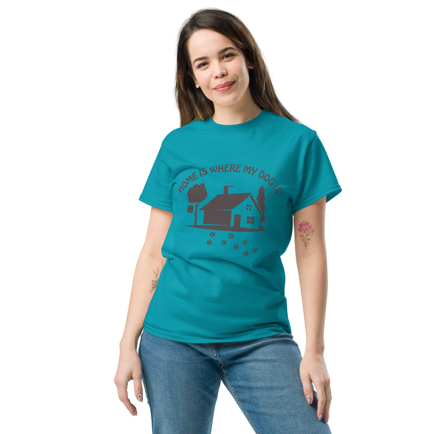 Home Is Where My Dog Is unisex cotton t-shirt