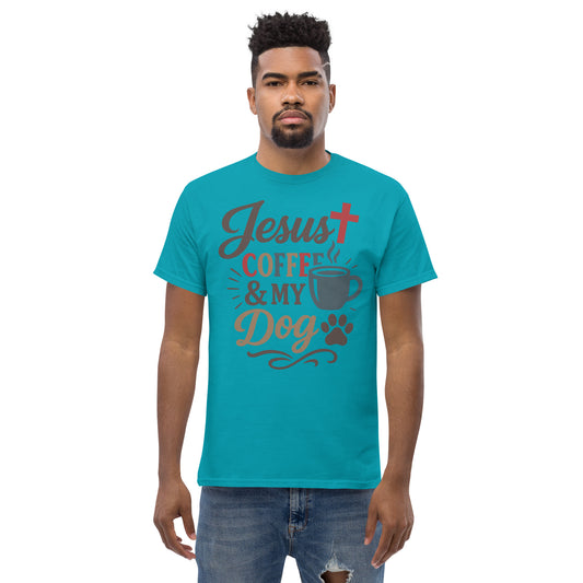 Jesus, Coffee, and My Dog unisex cotton t-shirt