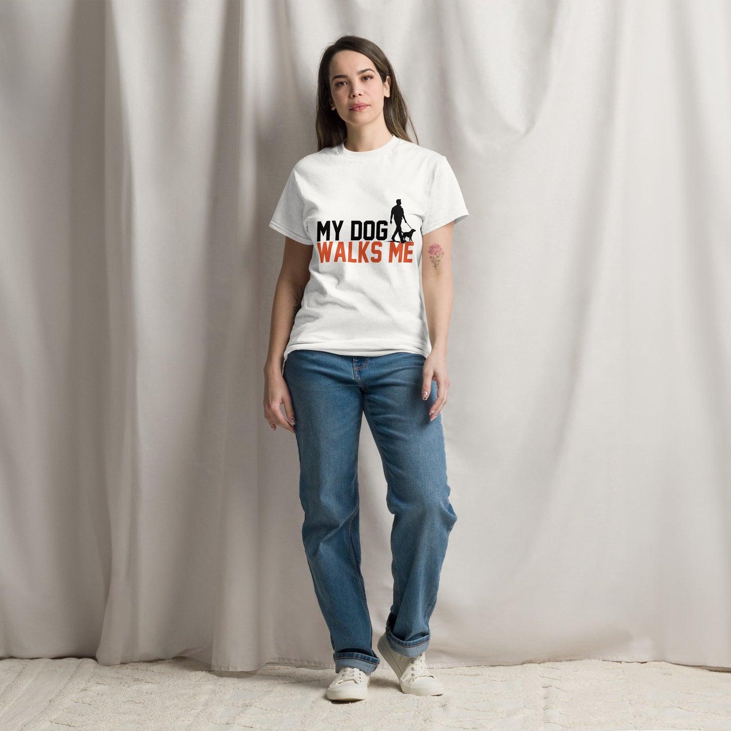 My Dog Walks Me classic tee
