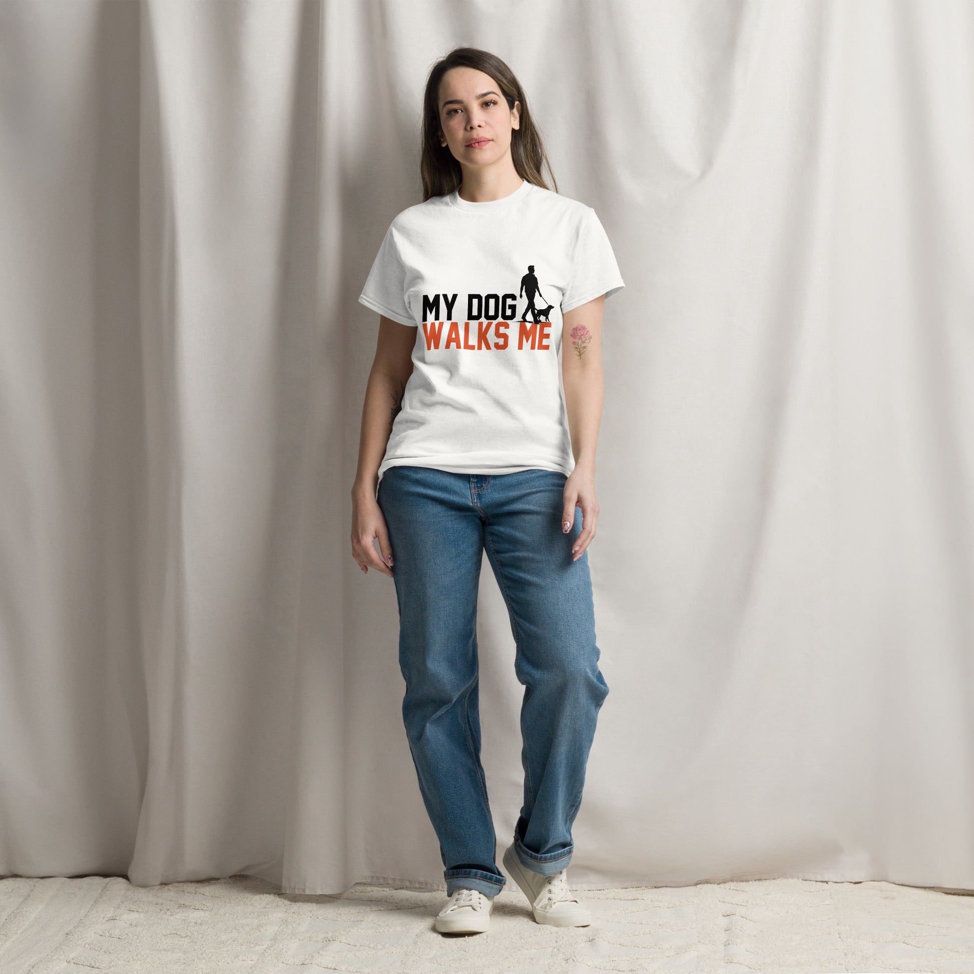 My Dog Walks Me classic tee