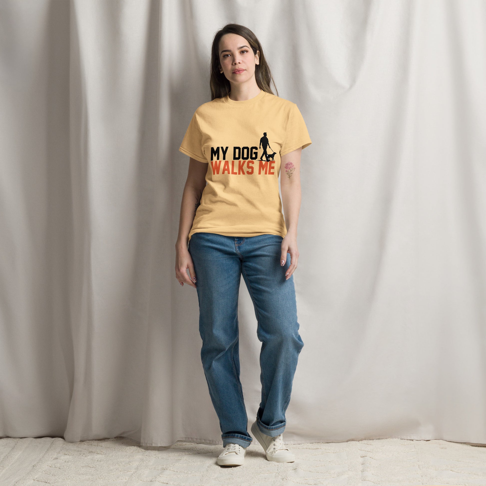 My Dog Walks Me classic tee