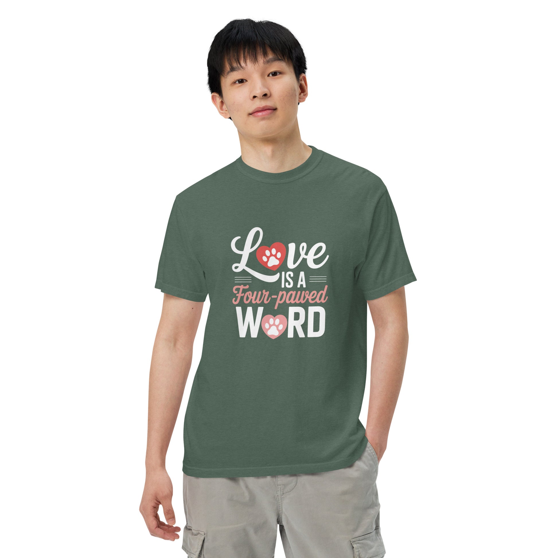 Love Is a Four Pawed Word heavyweight t-shirt