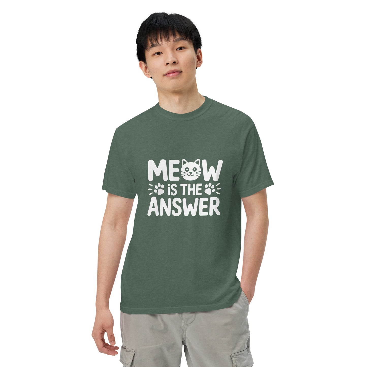 Meow Is the Answer heavyweight t-shirt