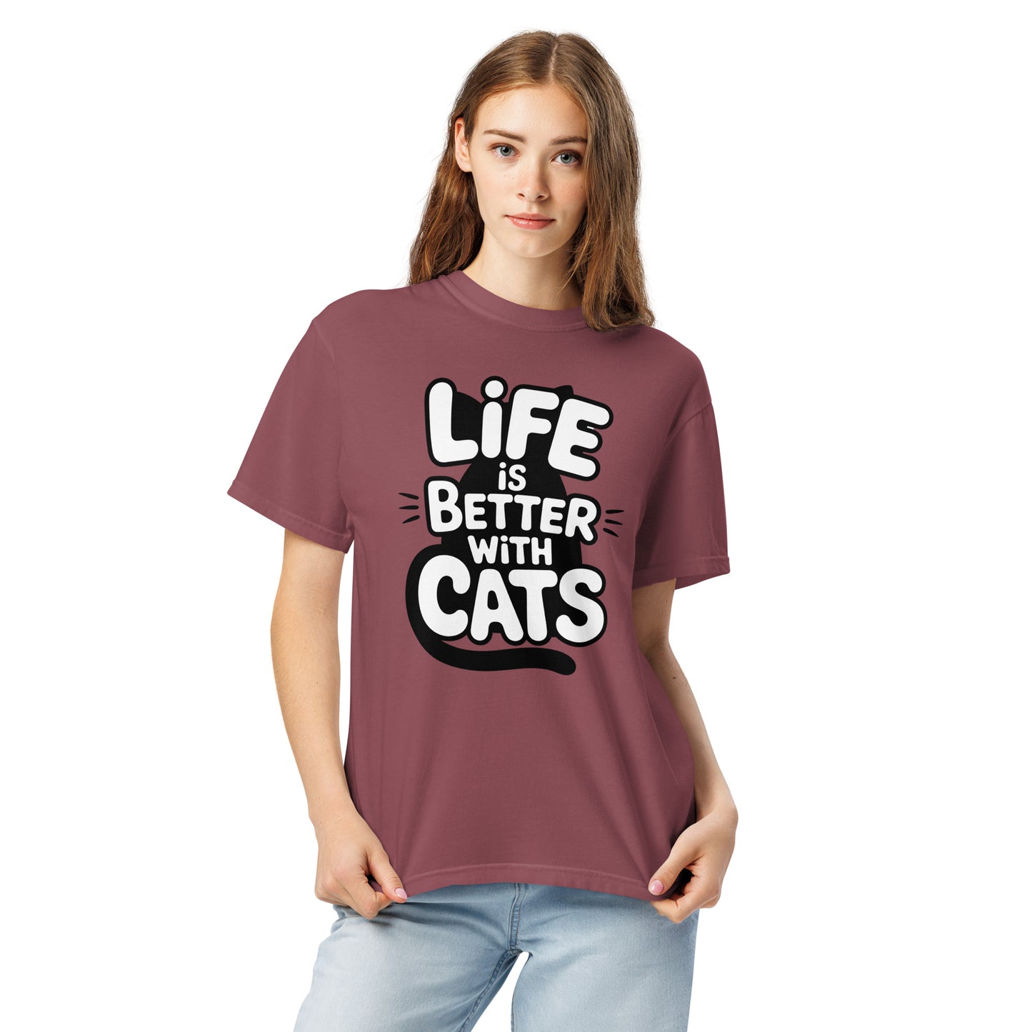 Life Is Better With Cats heavyweight garment-dyed t-shirt