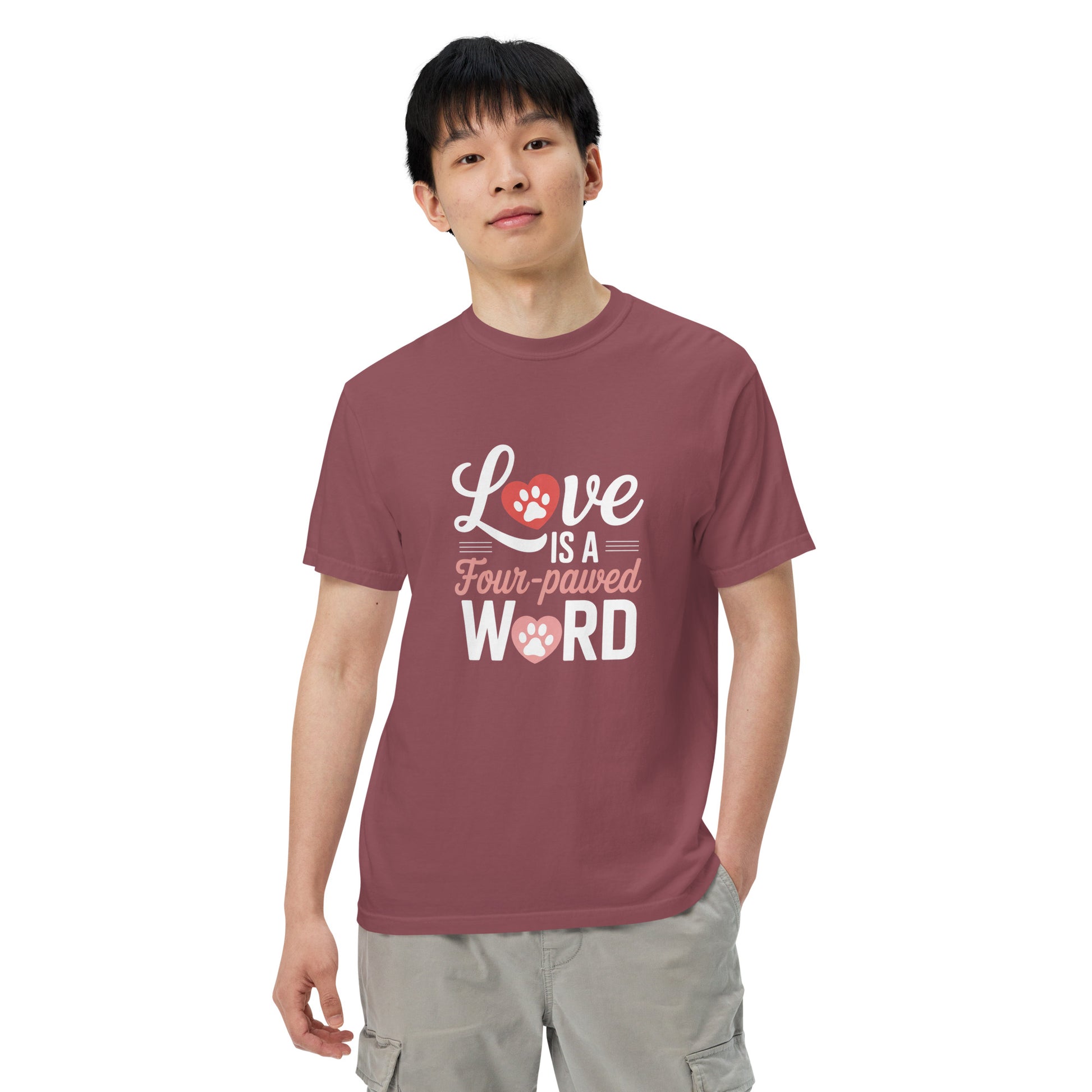 Love Is a Four Pawed Word heavyweight t-shirt