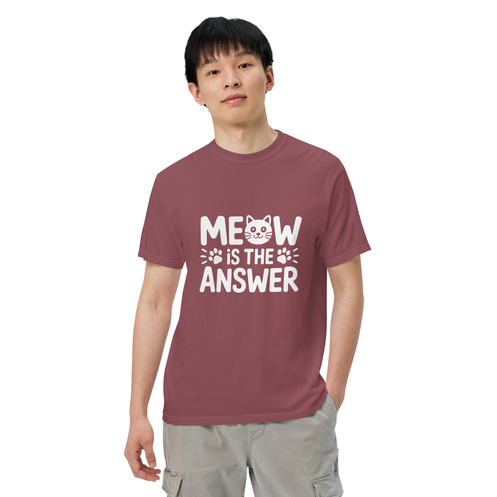 Meow Is the Answer heavyweight t-shirt