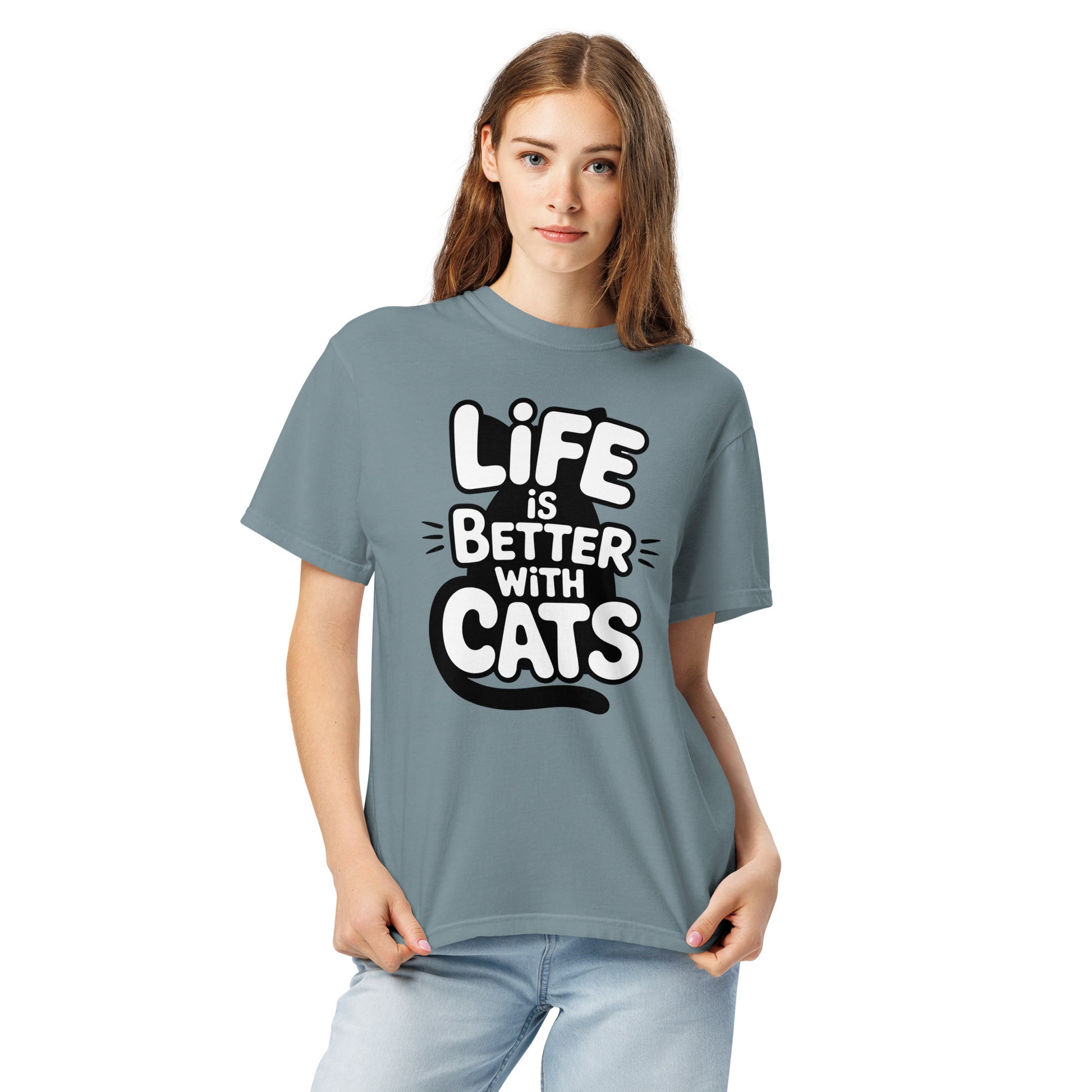 Life Is Better With Cats heavyweight garment-dyed t-shirt