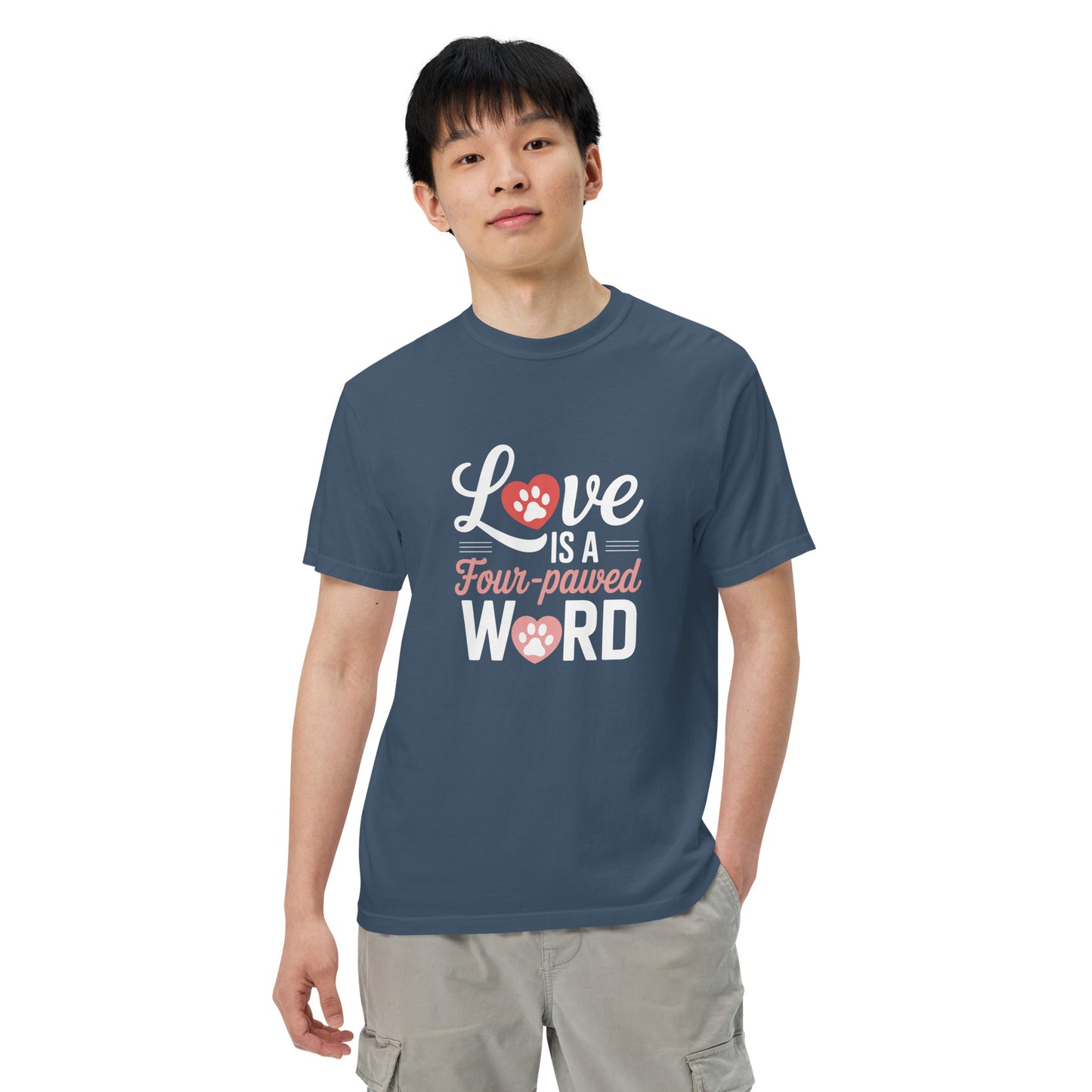 Love Is a Four Pawed Word heavyweight t-shirt