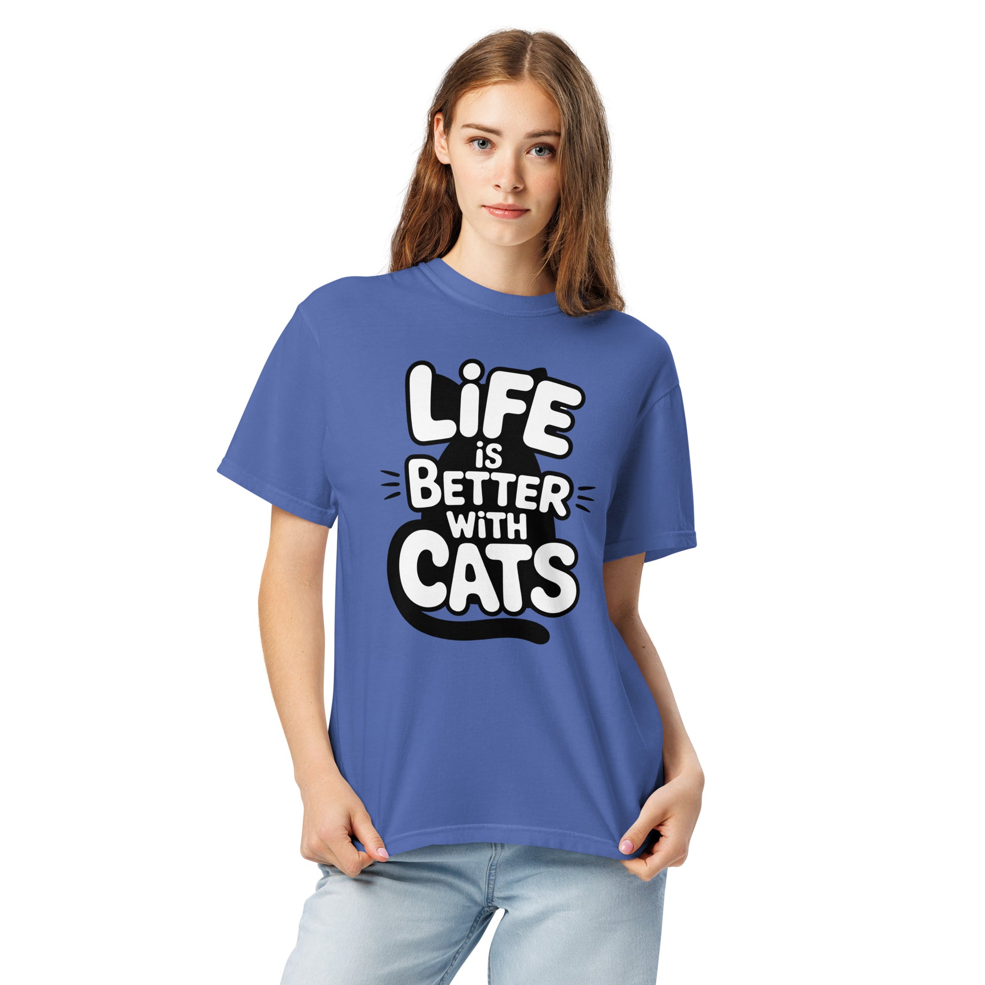 Life Is Better With Cats heavyweight garment-dyed t-shirt