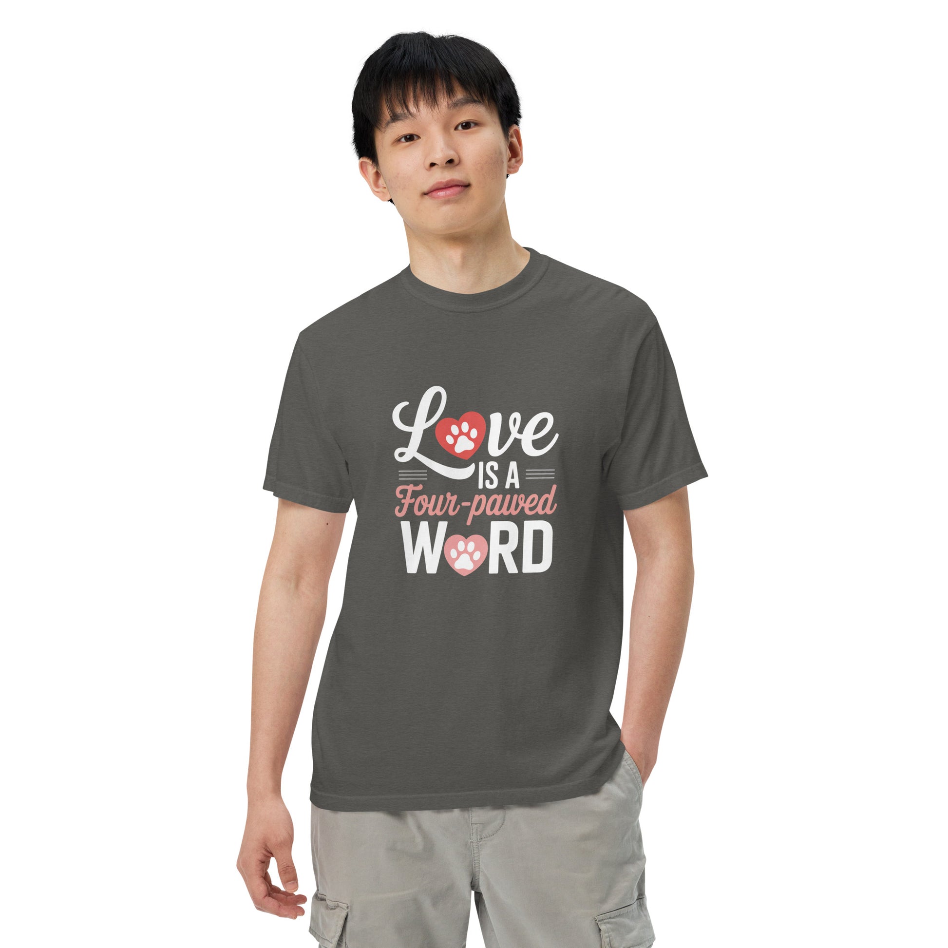 Love Is a Four Pawed Word heavyweight t-shirt