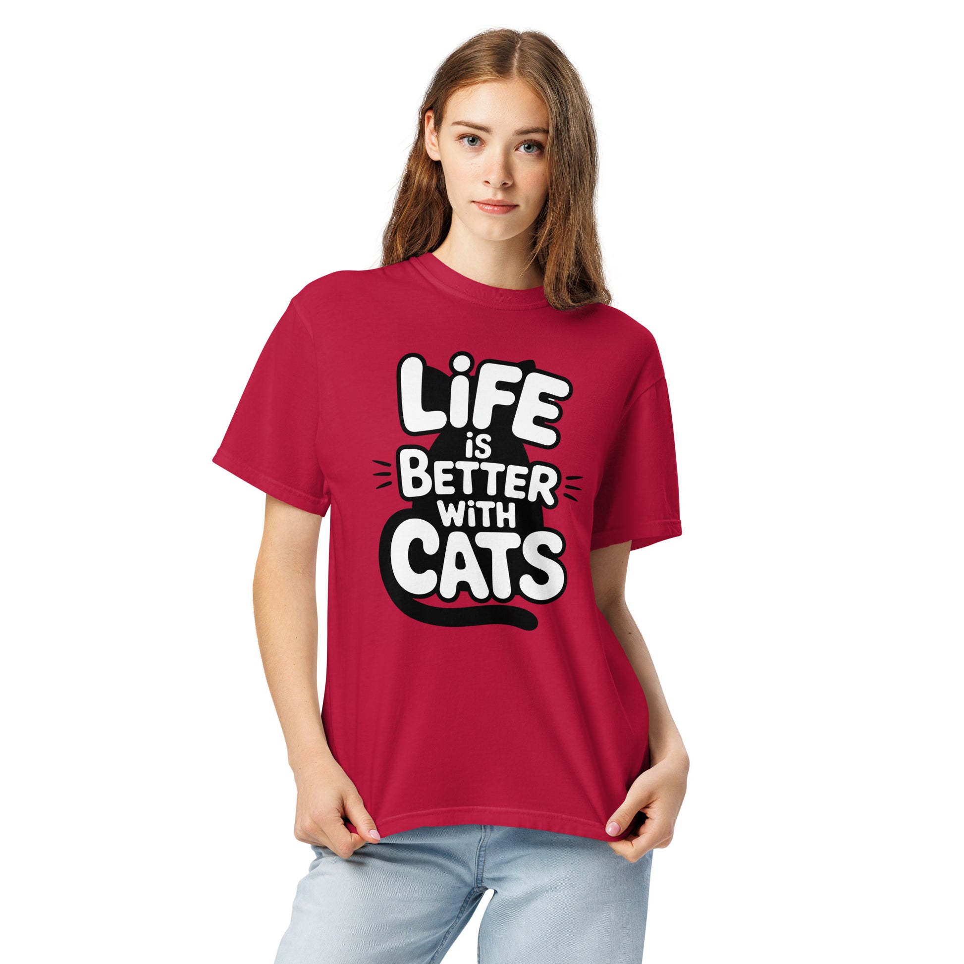 Life Is Better With Cats heavyweight garment-dyed t-shirt