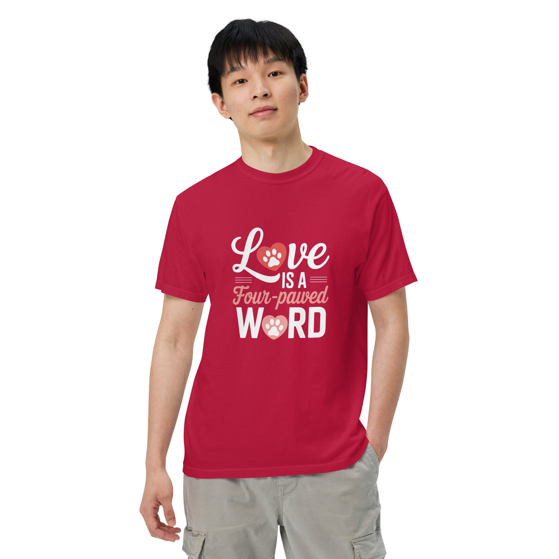 Love Is a Four Pawed Word heavyweight t-shirt