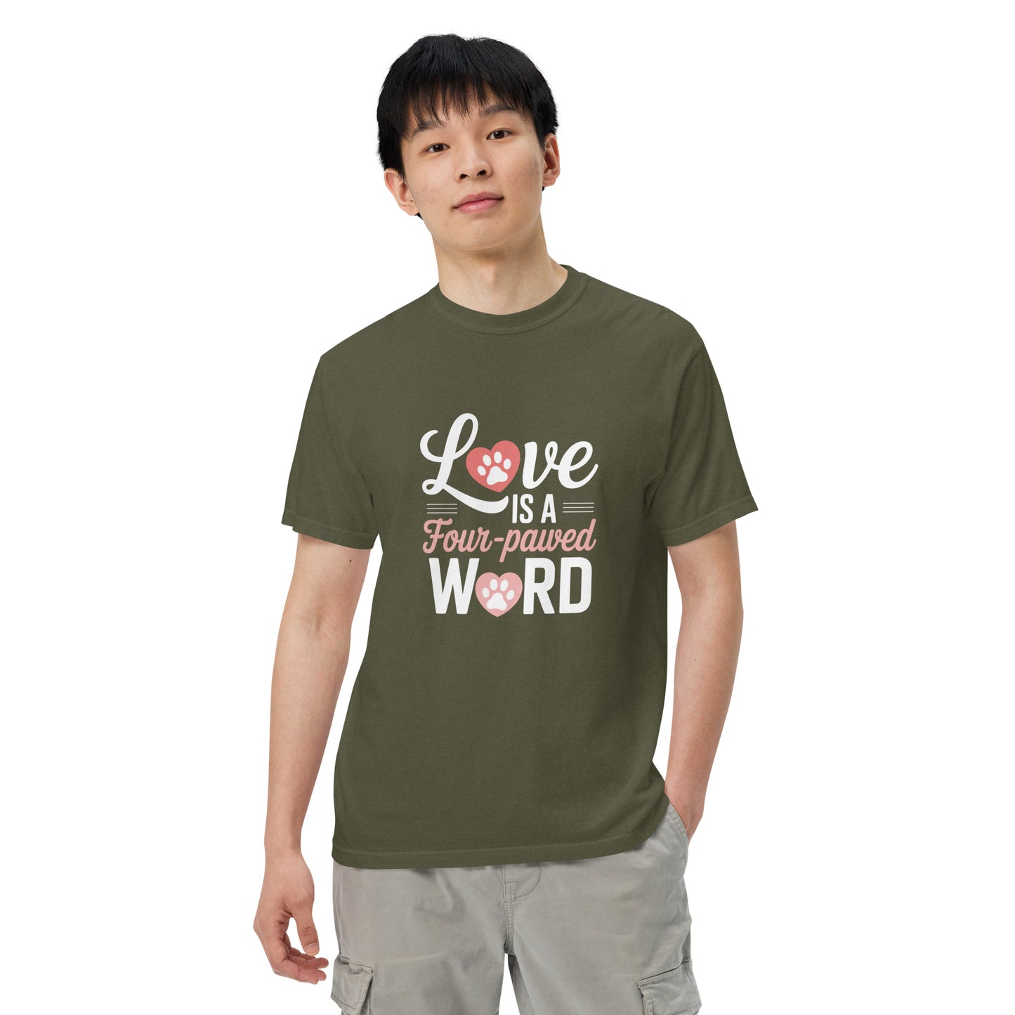 Love Is a Four Pawed Word heavyweight t-shirt