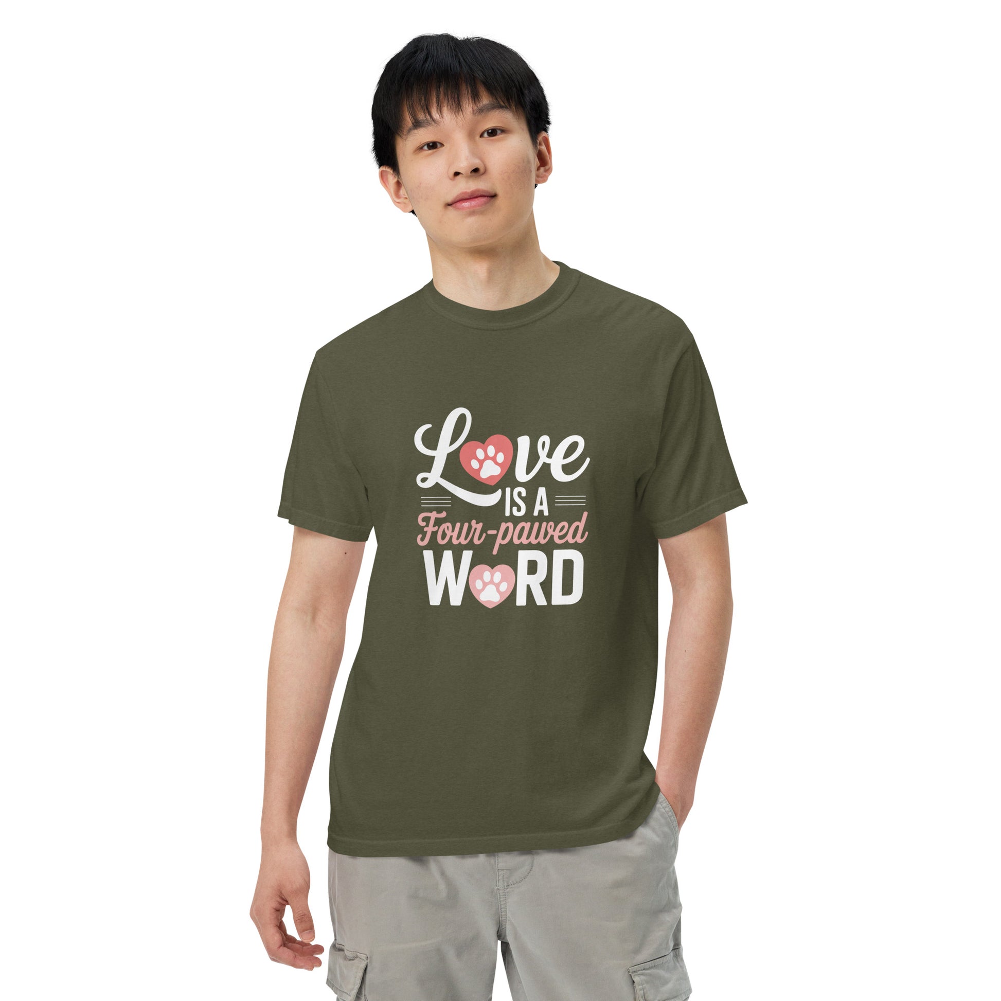 Love Is a Four Pawed Word heavyweight t-shirt