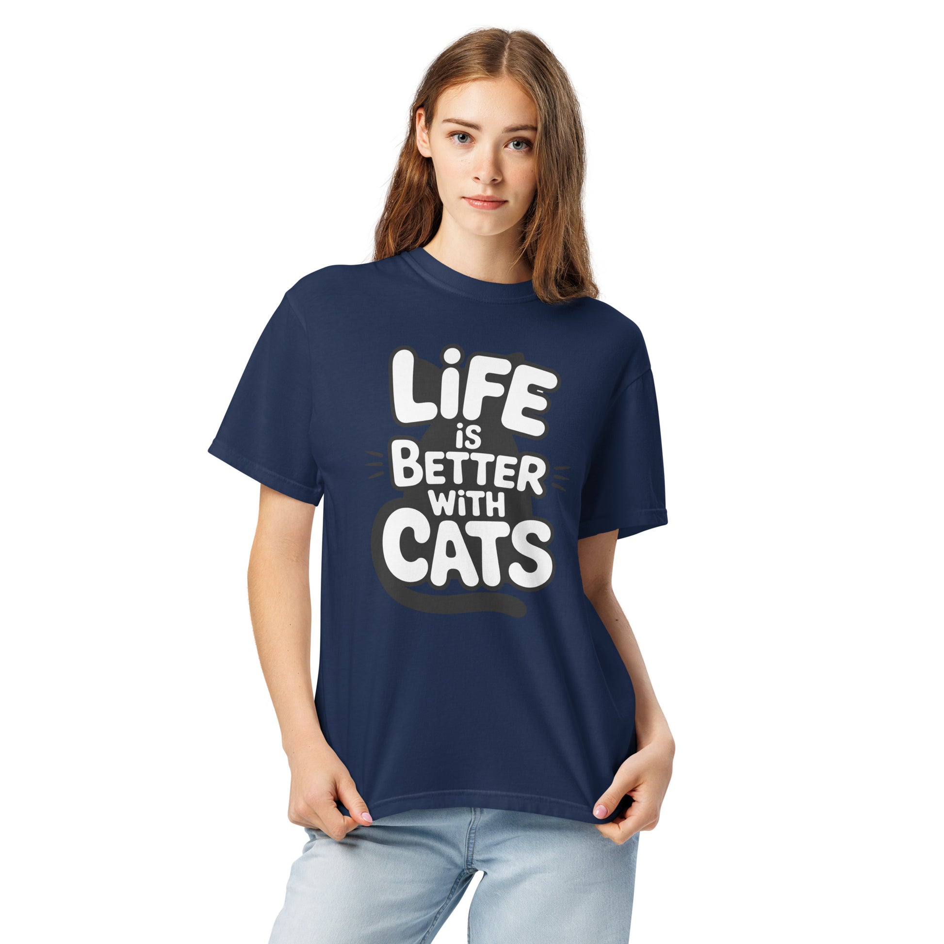 Life Is Better With Cats heavyweight garment-dyed t-shirt