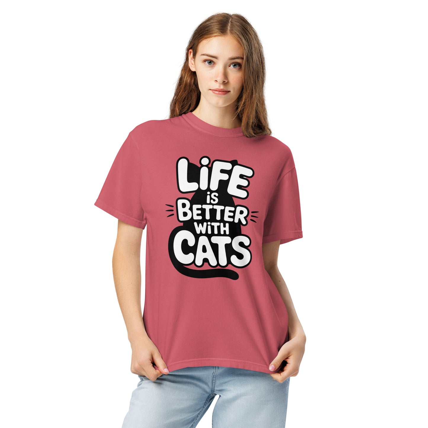Life Is Better With Cats heavyweight garment-dyed t-shirt