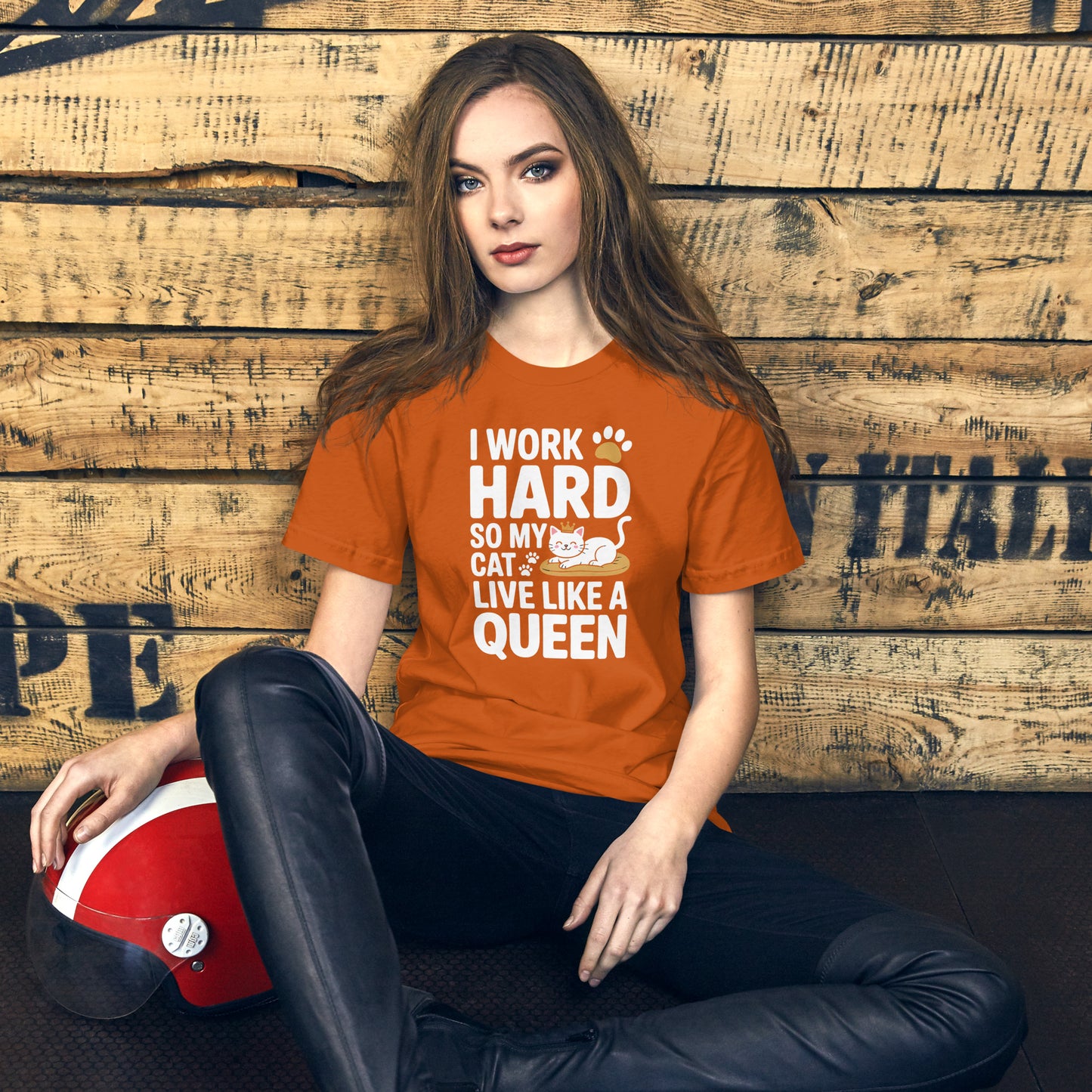 I Work Hard So My Cat Live Like a Queen unisex t-shirt
