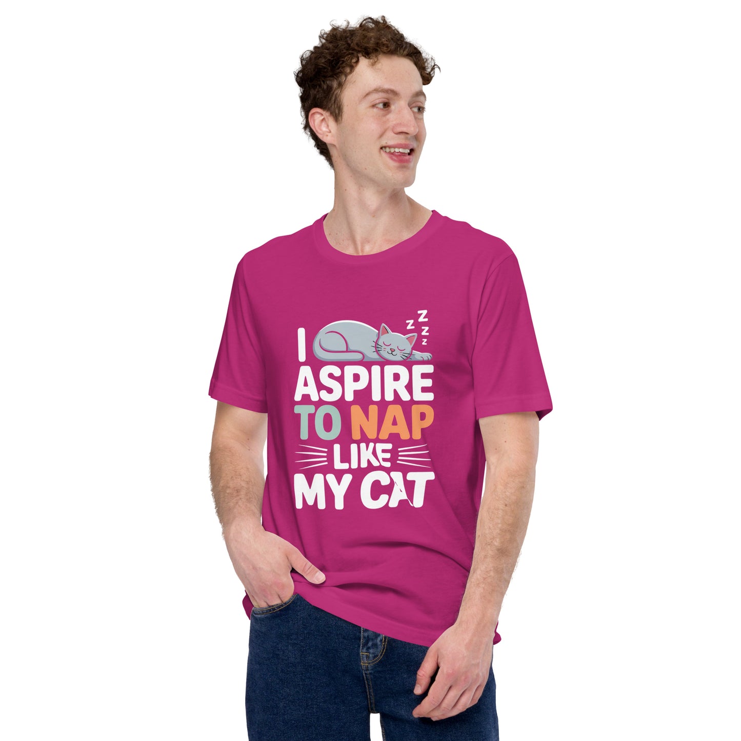 I Aspire to Nap Like My Cat unisex t-shirt