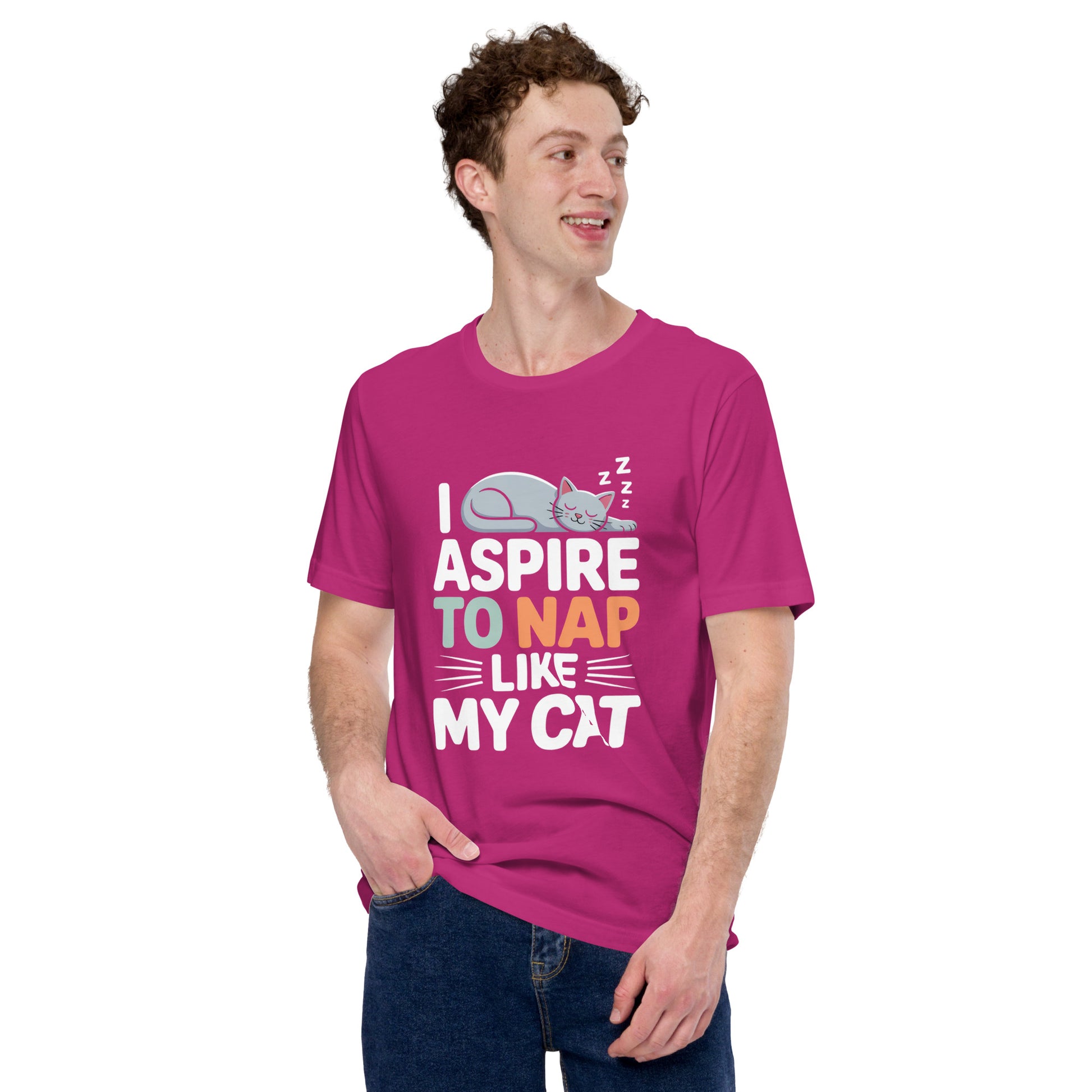 I Aspire to Nap Like My Cat unisex t-shirt